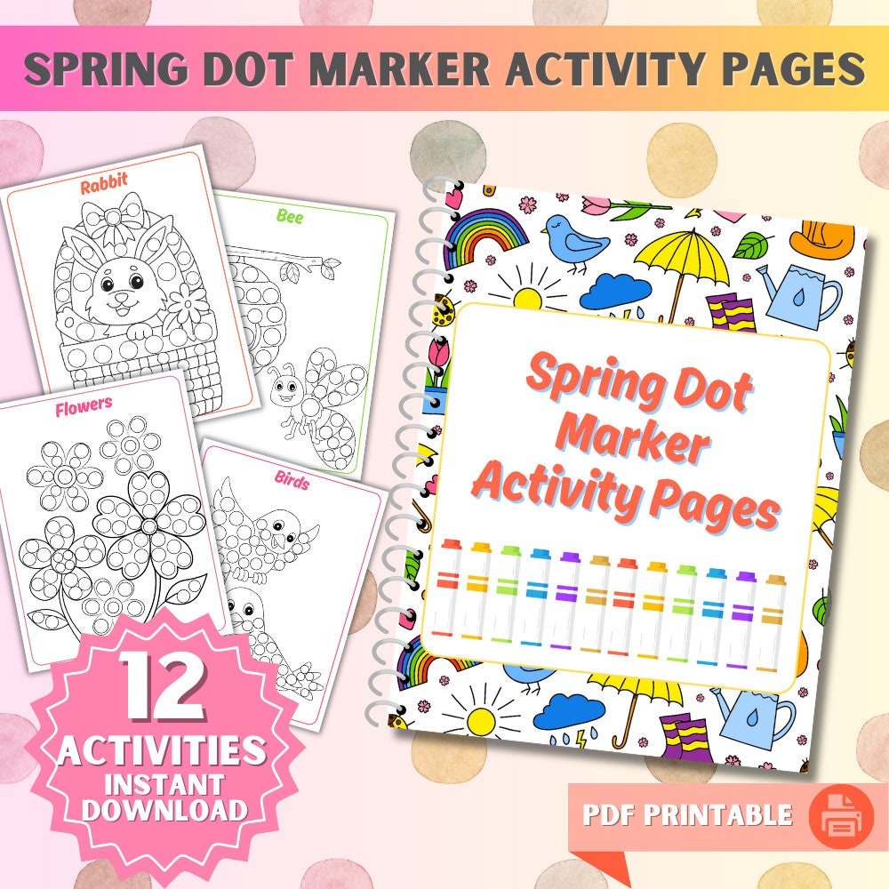 Spring Dot Marker Printable, Preschool Do a Dot Worksheets for Fine ...