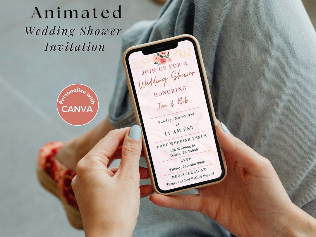 Animated Bridal Shower Invitation Digital Bridal Shower Invitation ...