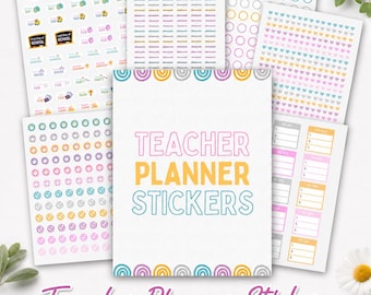 Teacher Planner Stickers, Printable Back to School Stickers, Planner Stickers, Scrapbook Stickers, Classroom Stickers, Student Stickers PDF
