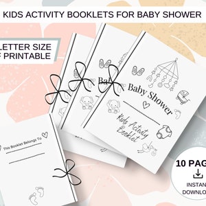 Baby Shower Kids Activity Book, Attività Baby Shower Stampabili, Giochi Baby Shower per Bambini, Colorare Baby Shower, Kids Table Activity Book