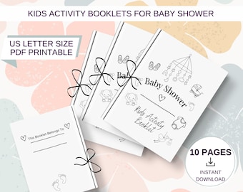 Baby Shower Kids Activity Book, Printable Baby Shower Activities, Baby Shower Games for Kids, Baby Shower Coloring, Kids Table Activity Book