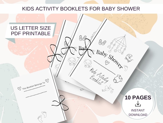 Baby Shower Kids Activity Book, Printable Baby Shower Activities, Baby Shower Games for Kids, Baby Shower Coloring, Kids Table Activity Book