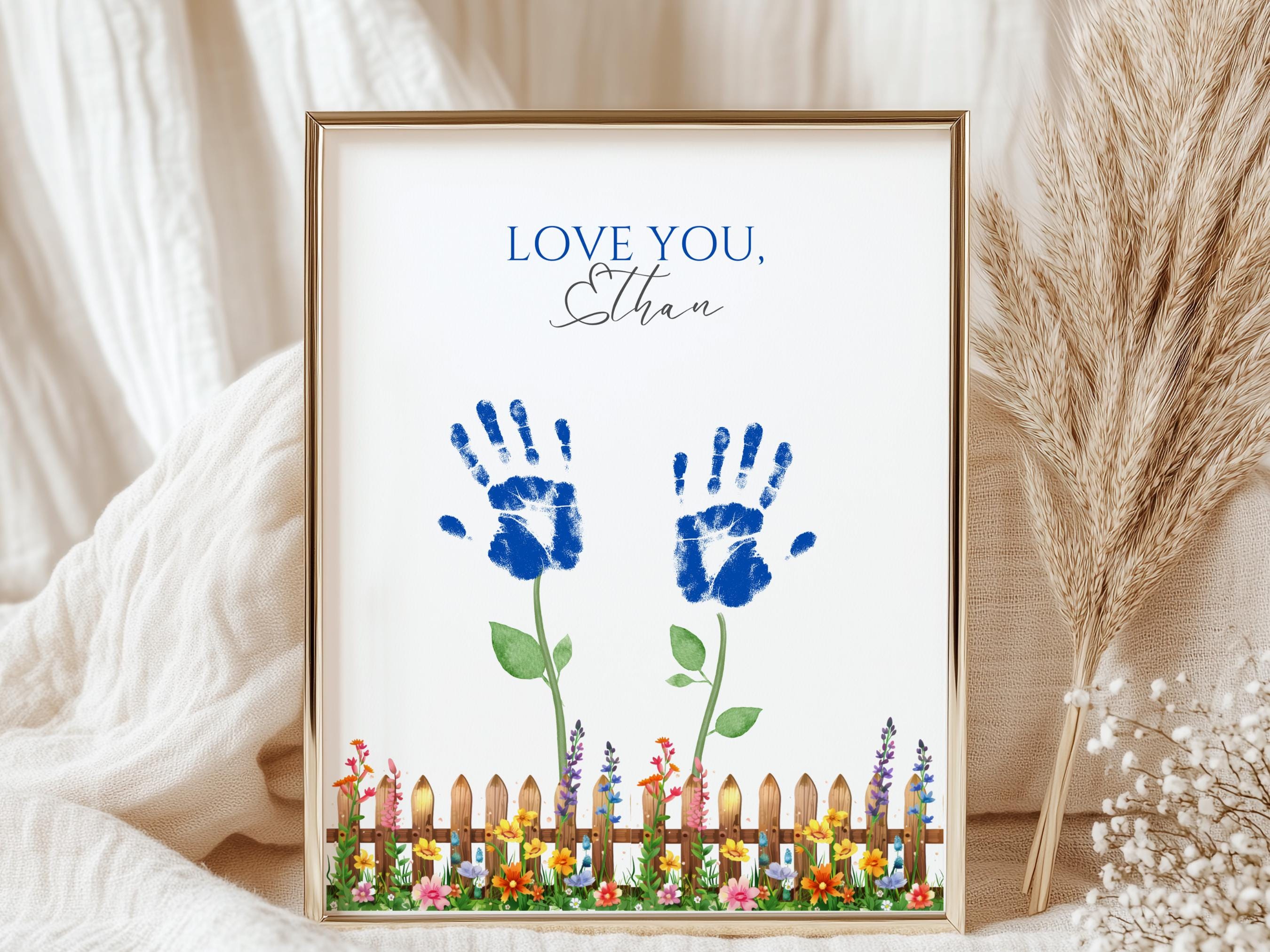 Custom Name Child Handprint Art, Gift From Son, Toddler Activity ...