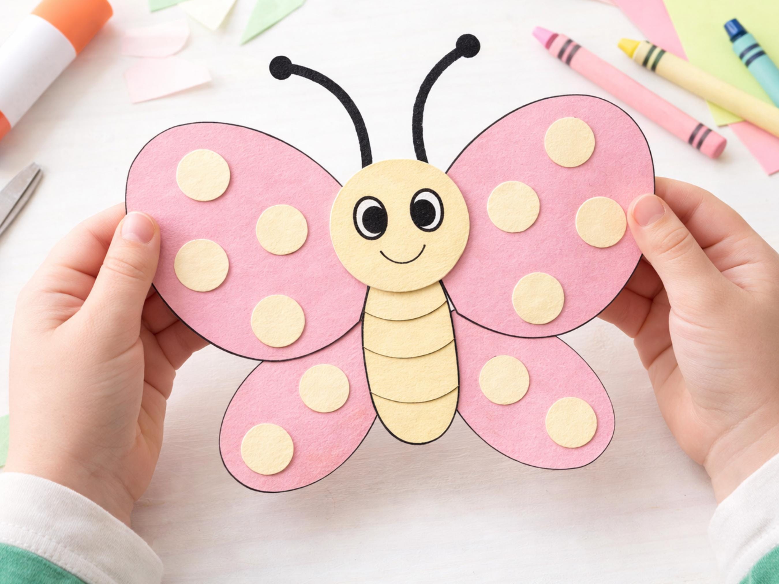 Butterfly Cut & Glue Craft, Kids Spring Cut and Paste Activity (PDF ...