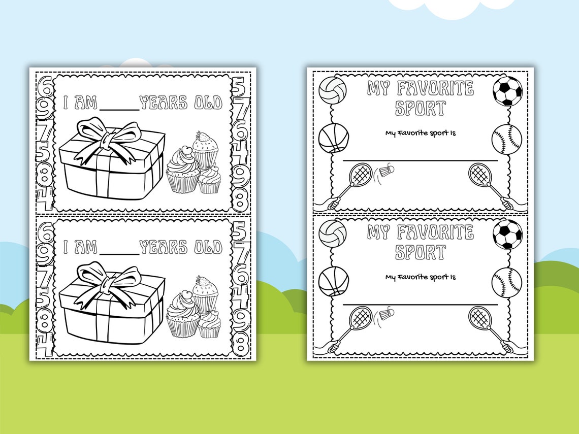All About Me Mini Booklet, Printable Back to School Mini Book, Back to ...