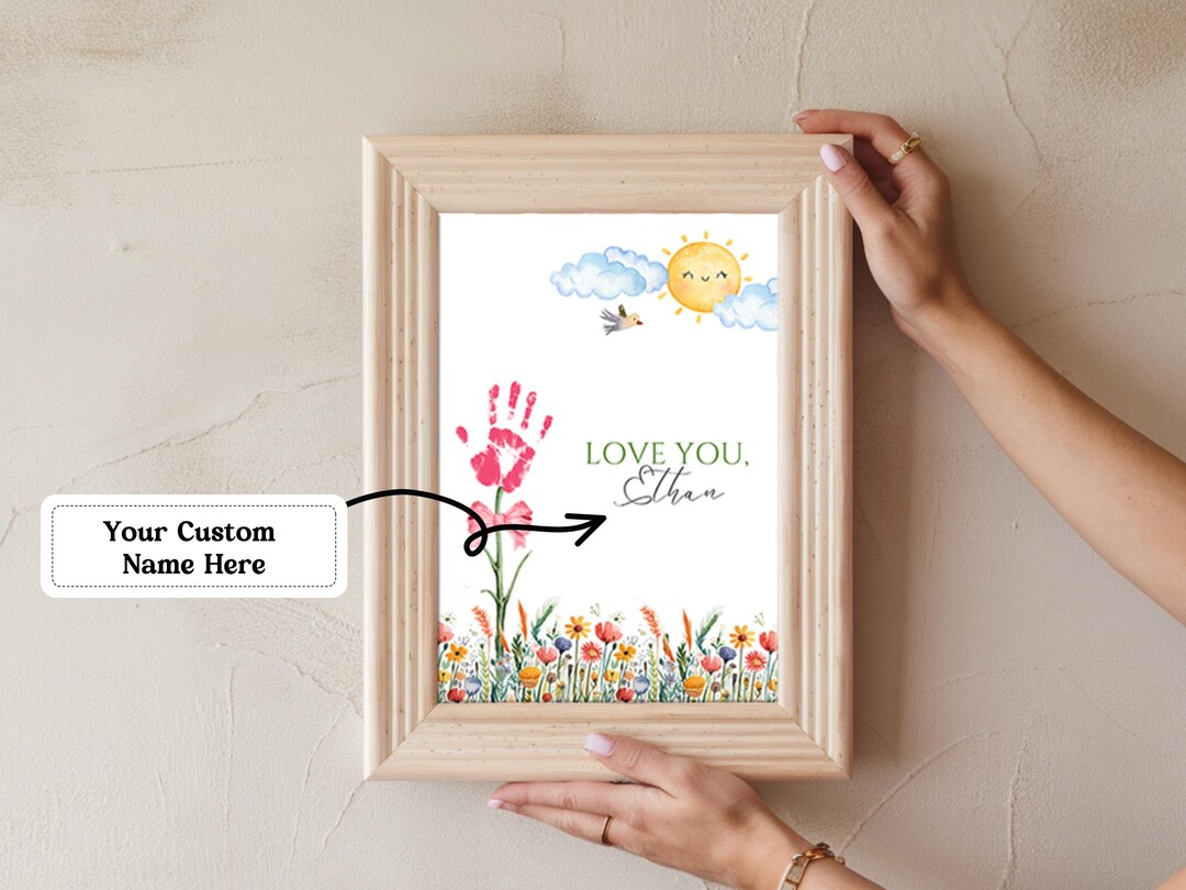 Personalized Handprint Art Printable, DIY Kids Craft, Toddler Activity ...