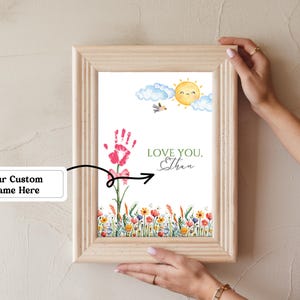 Personalized Handprint Art Printable, DIY Kids Craft, Toddler Activity Handprint Craft, Custom Baby Handprint Keepsake Hand Art Personalized