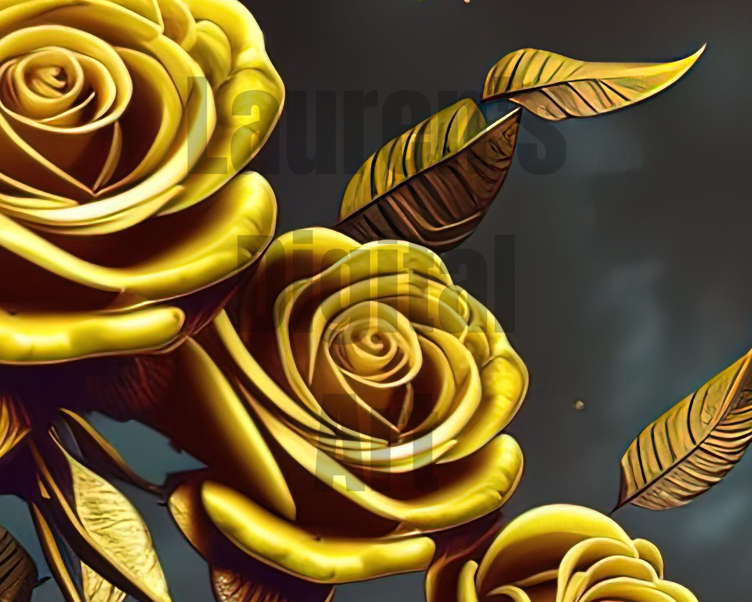 Stunning Yellow Roses Print Printable Wall Art Mothers Day Etsy