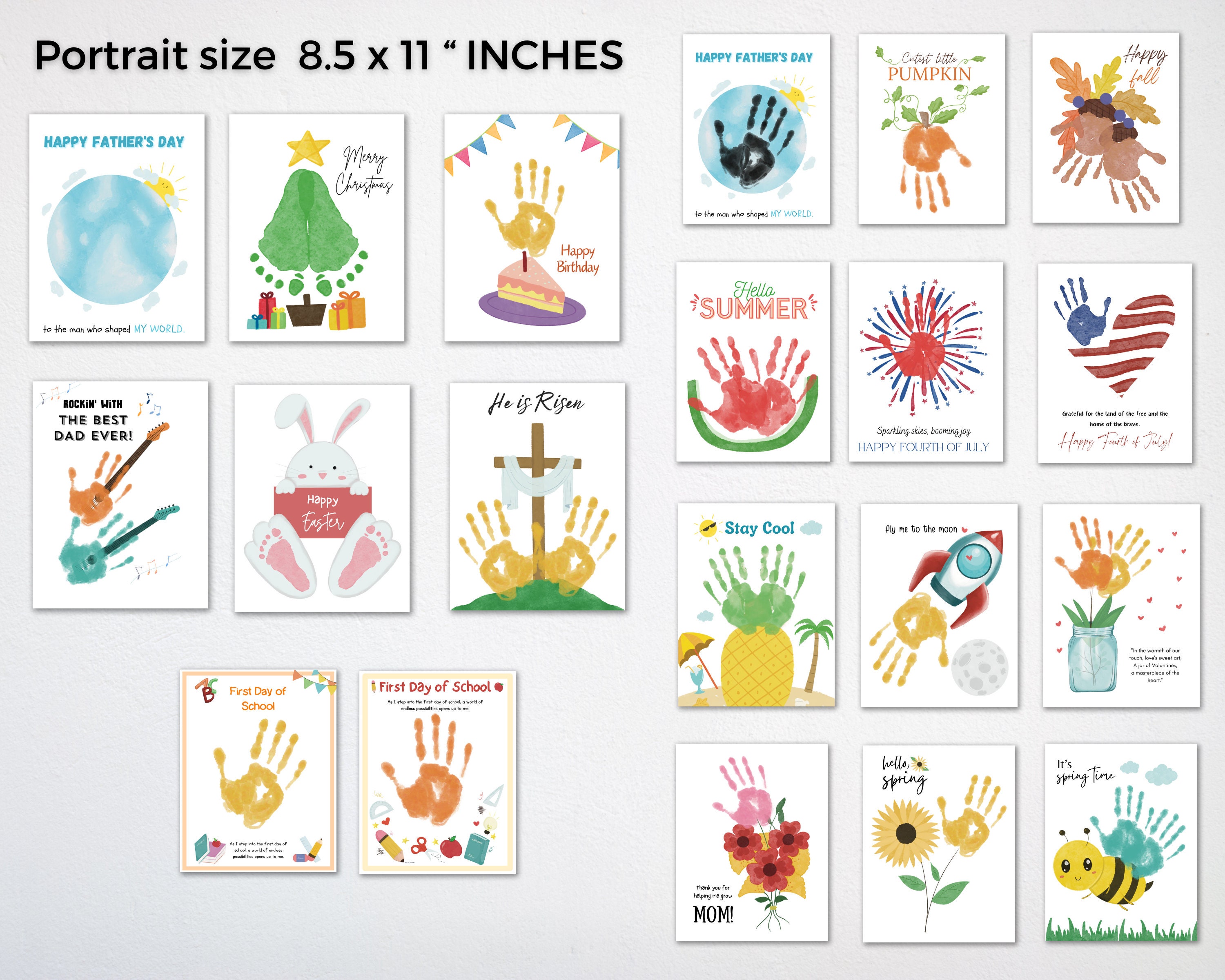 Handprint Event Map Handprint & Footprint Craft Bundle, Handprint Memory Book, Memory Art ...
