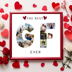 Colagem de fotos personalizada, modelo Canva para impressão, presente para namorada, cartão de dia dos namorados para impressão, melhor namorada de todos os tempos, presente de aniversário de GF