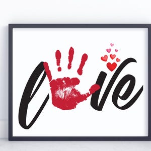 Valentinstag Liebe Handabdruck Kunst, Valentinstag Handabdruck Handwerk, Liebe Andenken, Kleinkind Vorschule Kindergarten Aktivität, Valentinstag Geschenk von Kindern