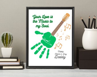 Father's Day Handprint Art Craft, Fathers Day Gift from Kids, Fathers Day Keepsake Printable, DIY Craft Gift For Dad Happy First Fathers Day