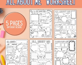All About Me Worksheet Printable, Back to School Classroom Activity, All About Me Page, Student Questionnaire, First Week of School Activity