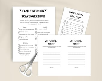 Family Reunion Games, Printable Icebreaker Games (Canva Editable, PDF)