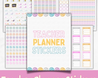 Planer stickers för lärare, utskrivbara klistermärken för skolstart, planer stickers, scrapbooking stickers, klassrumsklistermärken, elevklistermärken PDF