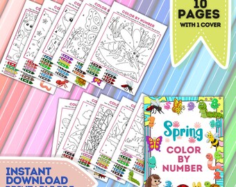 Spring Color by Number Coloring Activity - Etsy