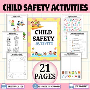 Child Safety Activities for Kids, Safety Worksheets, Safety Coloring Sheets, Classroom Safety, Safety Printable Games, School Safety Plan