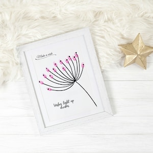 Dandelion Fingerprint DIY Craft for Kids, Wishes Handprint Craft, Keepsake DIY Craft Thumbprint Art, Mothers Day Printable Fingerprint Craft
