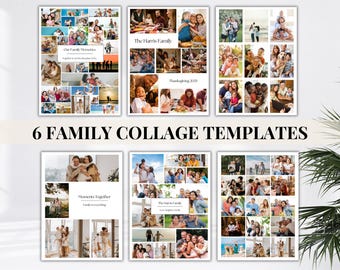 Familiereünie fotocollage sjabloonbundel, bewerkbare familiecollageposter, afdrukbaar aangepast familiefotocadeau