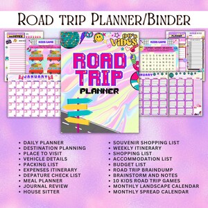90's Road Trip Planner Bundle, Trip Planner, Printable Kids Road Trip ...