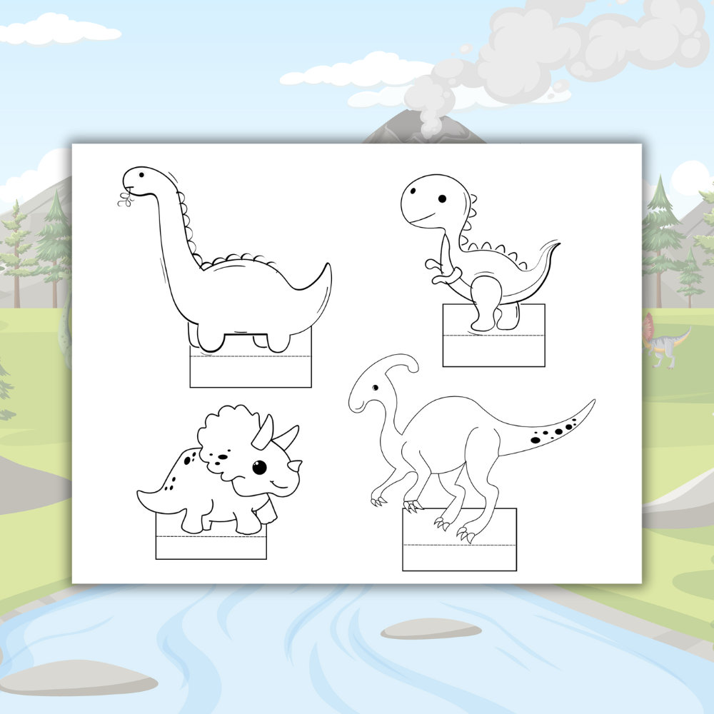 Kids Dinosaur Diorama Craft, Printable Dinosaur Activity for Kids, Kids ...