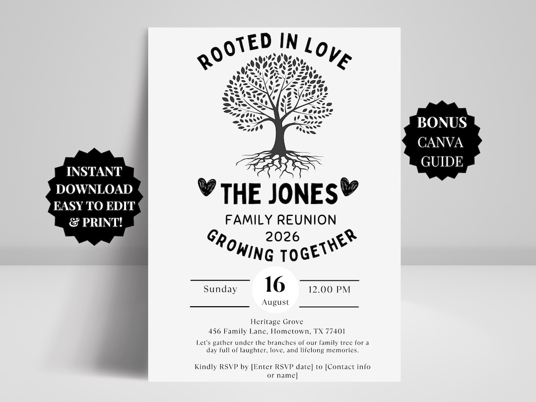 Plantilla de invitación para reunión familiar, Fiesta de reunión familiar  Evite, Volante de reunión familiar, Anuncio de reunión familiar, Invitación  a reunión de árbol genealógico - Etsy México, image size:1080x810