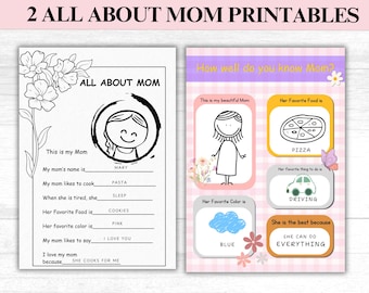 All About My Mom Printable, Mother’s Day Questionnaire & Coloring Page (PDF)