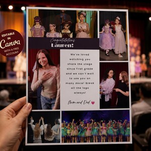 Bearbeitbare Vorlage für eine Theaterprogrammanzeige, anpassbare Canva-Anzeige für Schultheaterstücke (Digitaler Download)