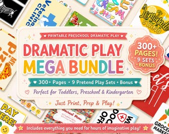 Dramatic Pretend Play Set Bundle, Kids Role Play, Imaginative Play for Kids, Montessori Toy Set, Preschool Activity, Toddler Learning Toys