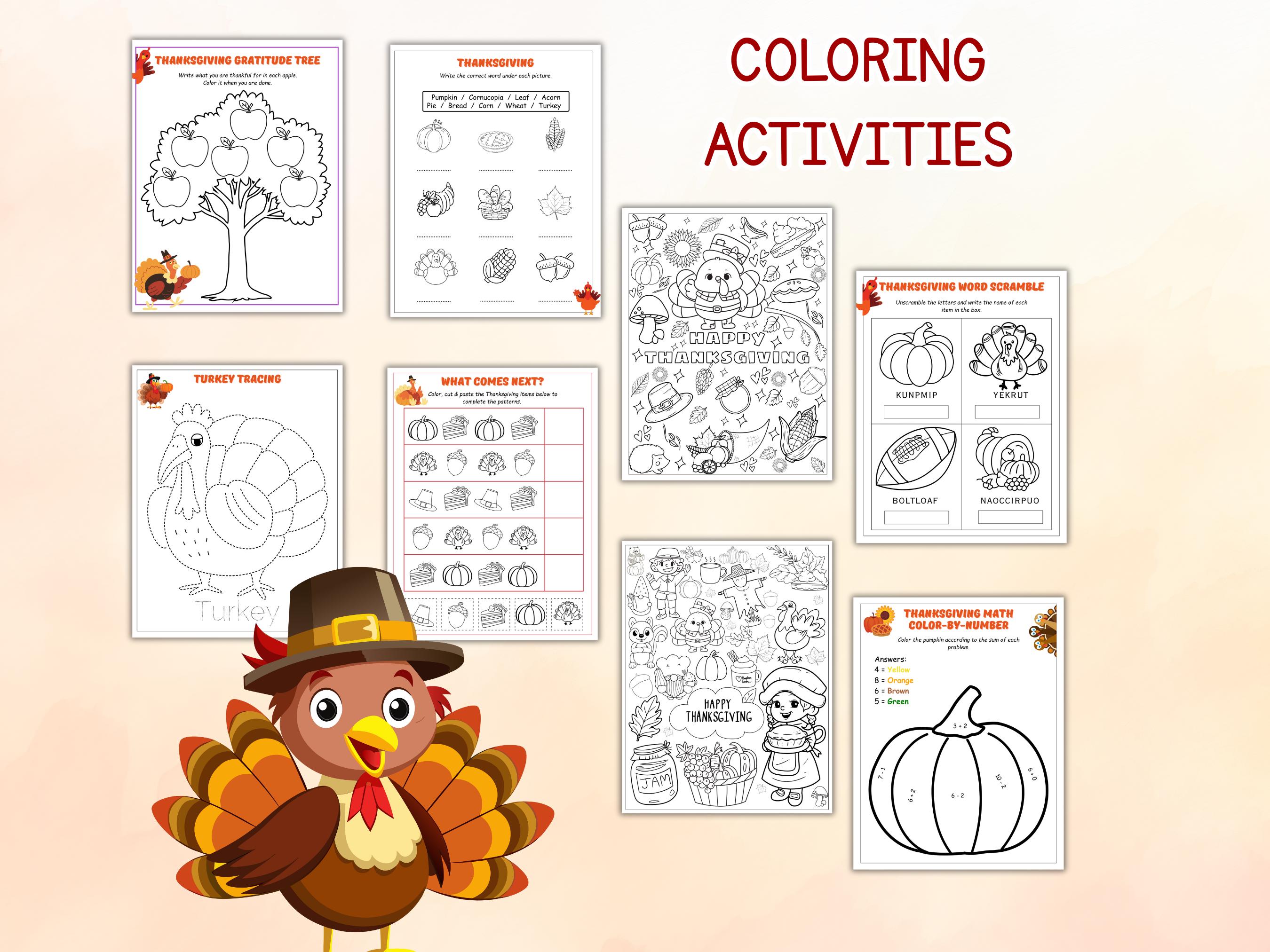 Thanksgiving Craft Activity Bundle for Kids – Turkey Preschool Crafts ...