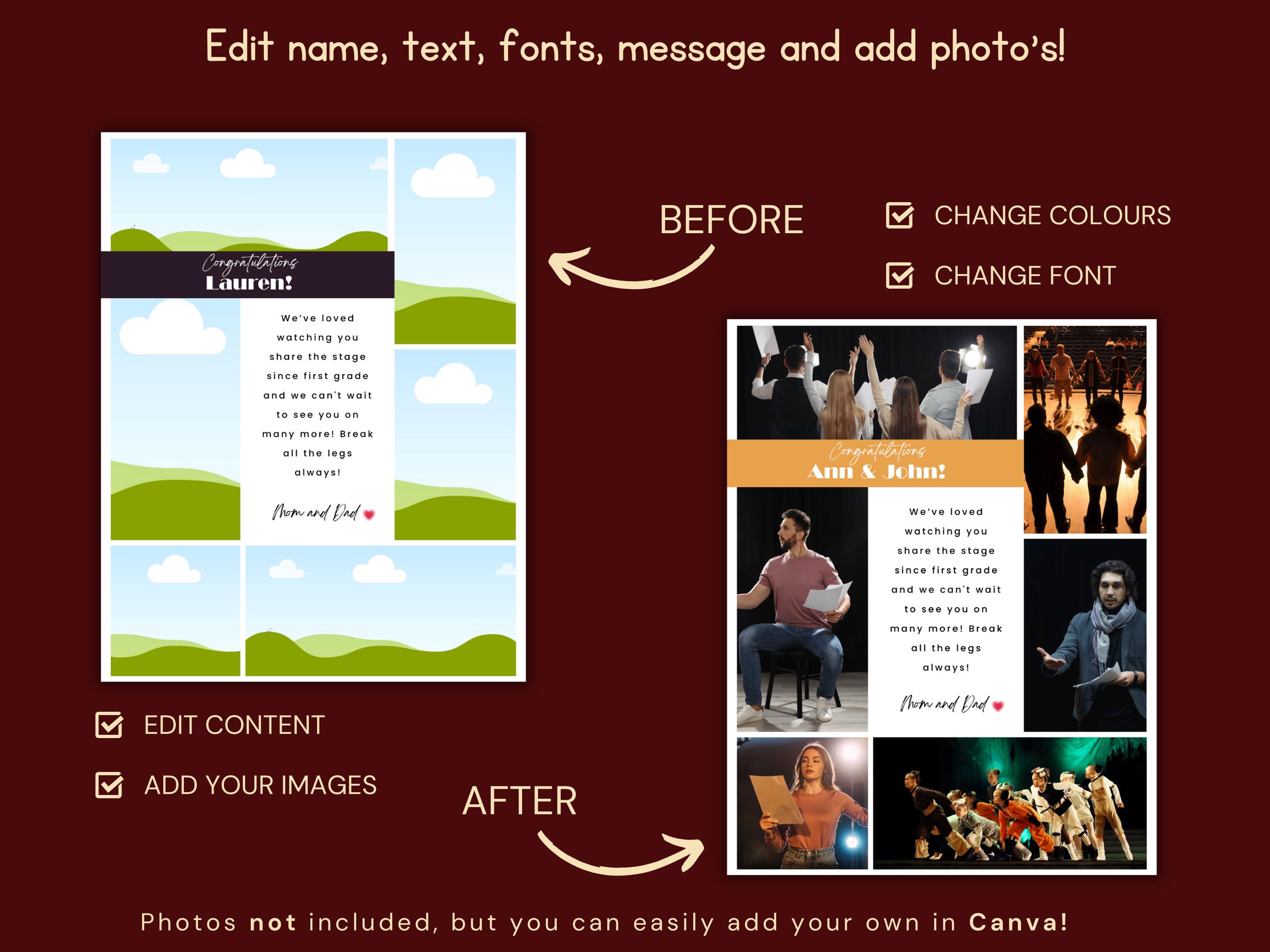 Simple Program Ads Editable Theatre Program Ad Template, Customizable Canva Drama Ad for ...