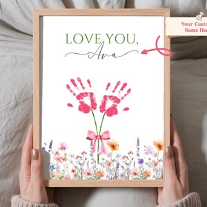 Personalized Handprint Art Printable, DIY Kids Craft, Toddler Activity Handprint Craft, Custom Baby Handprint Keepsake Hand Art Personalized