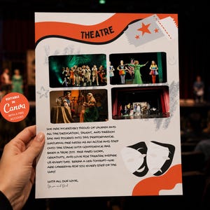 Printable Theatre Ad Template, Editable Full Page Playbill Ad, Theater Program Tribute (Canva)