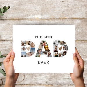 Personalized Dad Photo Collage Card, Customizable Canva Template, Print at Home Best Dad Photo Card, Personalized DIY Keepsake Birthday Gift