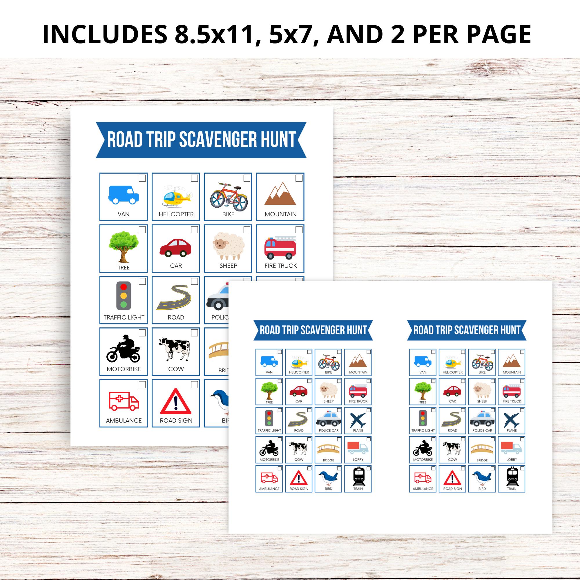 Road Trip Scavenger Hunt Game, Printable Car Game, Car Ride Games ...