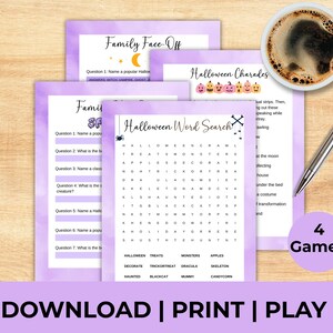 Spooky Halloween Party Games, Printable Trick or Treat Game, Halloween Activities for Kids & Adults, Family Halloween Fun Halloween Charades
