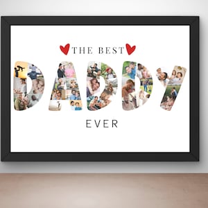 Papa fotocollagecadeau, beste papa ooit aanpasbare fotocollagesjabloon, afdrukbare Vaderdagcollage, gepersonaliseerd doe-het-zelfcadeau voor papa