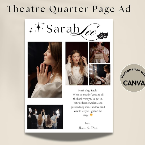 Playbill Ad Template Etsy