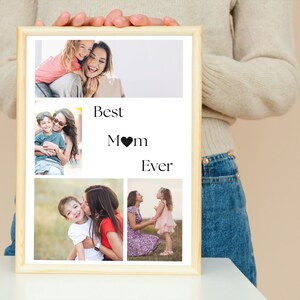 Mom Photo Collage, Best Mom Photo Frame, Custom Gift For Mom, Canva Photo Collage, Mother&#39;s Day Photo Collage Template Personalized Mom Gift