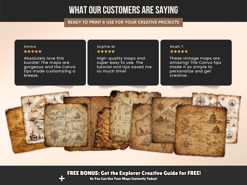 100 Vintage Treasure Map Clipart Printable Pack, Antique Treasure Maps ...