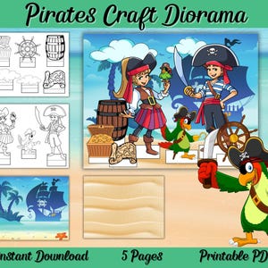 Pirate Diorama Craft, Printable Pirate Activities For Kids, Pirate Party Favors, Pirate Birthday Party, Summer Activities, Pirate Ship Craft