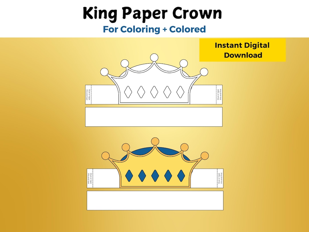 King Paper Crown Template, King Coloring Craft, Printable Kids Craft King Paper Crown Template, King Coloring Craft, Printable Kids Craft