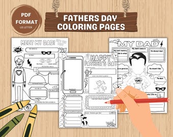 Father's Day Coloring Pages, Super Dad Questionnaire (PDF)