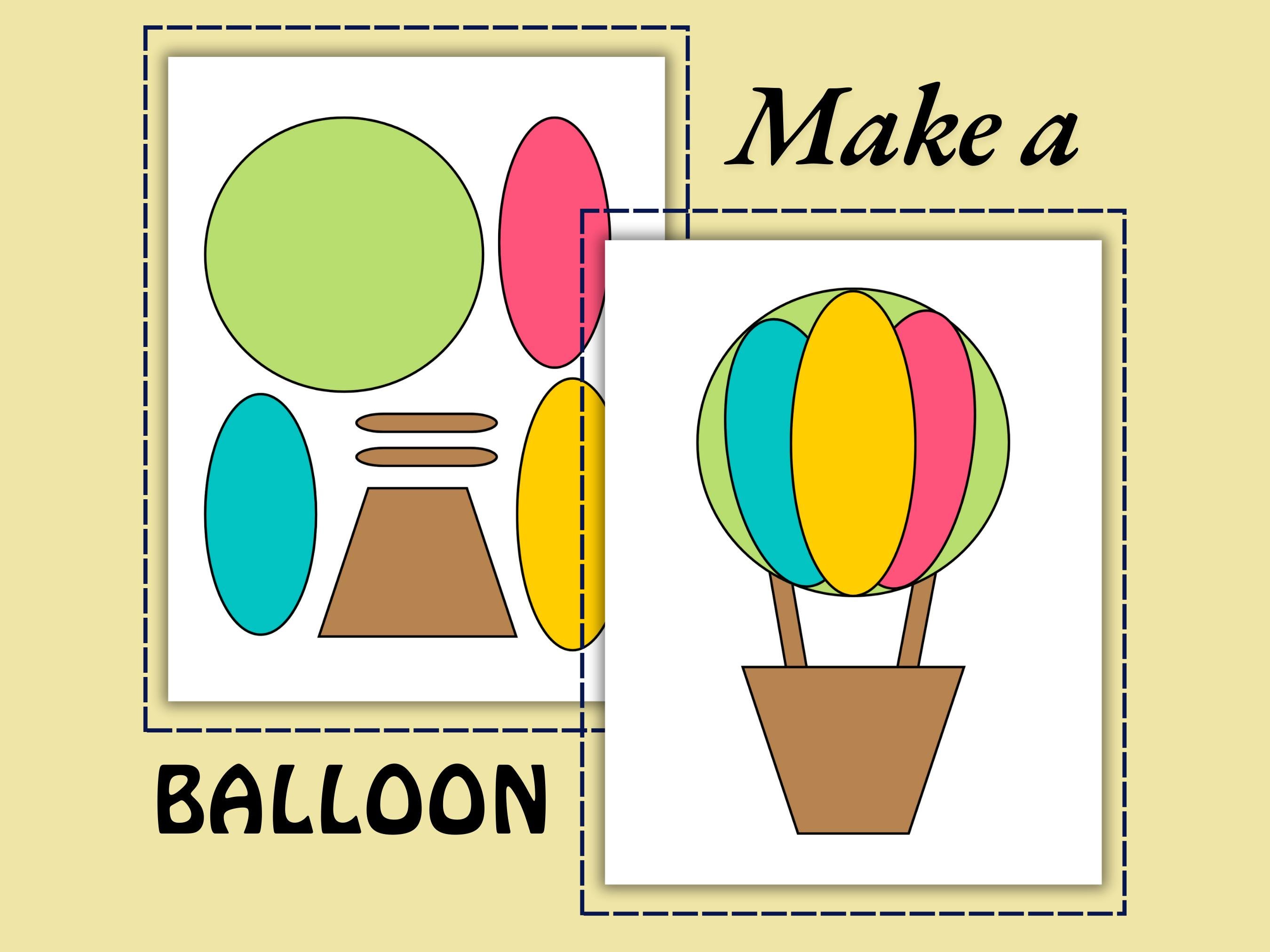 Hot Air Balloon Cut & Paste Activity, Build a Hot Air Balloon Printable ...