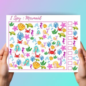 I Spy Mermaid Game Printable, Mermaid Birthday Party Activity, Under the Sea Kids Game Ocean Party Game Beach Party Game Mermaid Summer Game