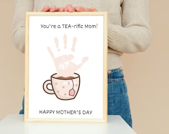 Mom Handprint Art, Mother's Day Craft, Preschool & Toddler Keepsake, Mom Gift from Kids