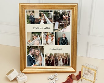 Anniversary Photo Collage Template, Couple Photo Collage, Custom Anniversary Gift for Couple, Editable Canva Photo Collage Gift Husband Gift
