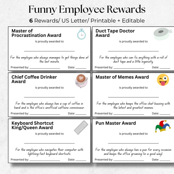 Funny Office Appreciation Certificate Etsy