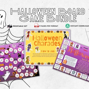 Halloween Board Games, Printable Halloween Games For Kids, Halloween Party Charades, Halloween Night Game, Family Game, Halloween Activities