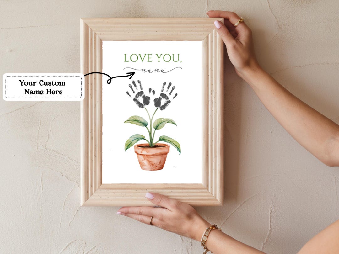 Personalized Child Name Handprint, Plant Pot Handprint, Grandma ...